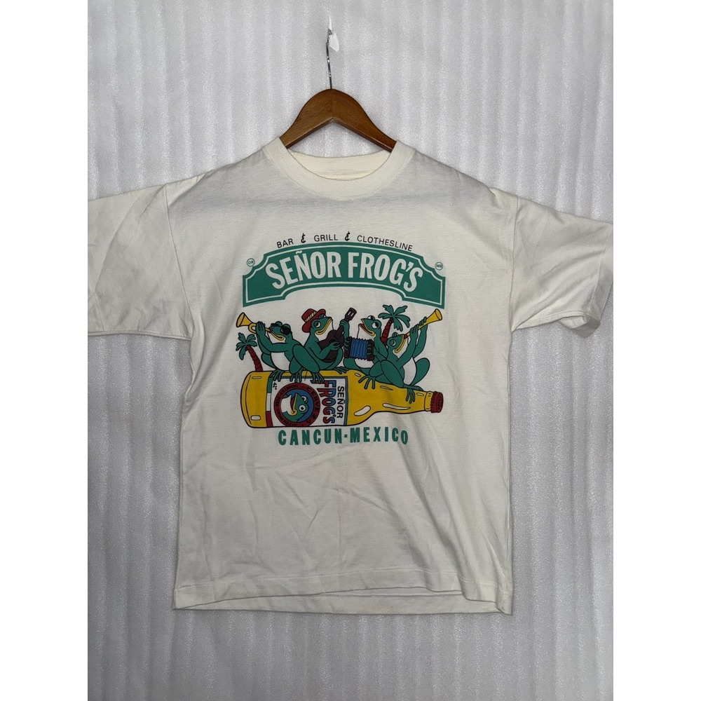 Vintage 1980's Señor Frogs Men's Beer Aruba Graphic T Shirt Size M